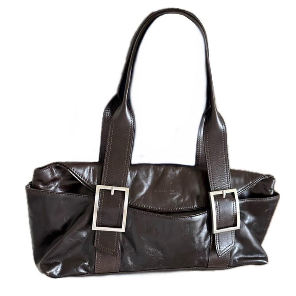 Vintage Y2K Kenneth Cole Chocolate Brown Genuine Leather Shoulder Bag